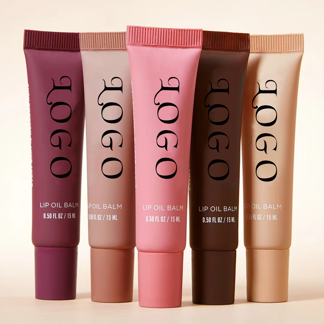 SPF Customized Logo Vegan Lip Oil Fruit Flavor Moisturizing Makeup Private Label Liquid Lip Balm Butter Gloss Lipstick Lip Oil