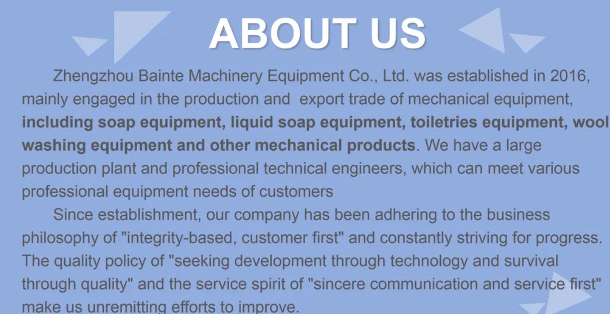 Soap machinery configuration