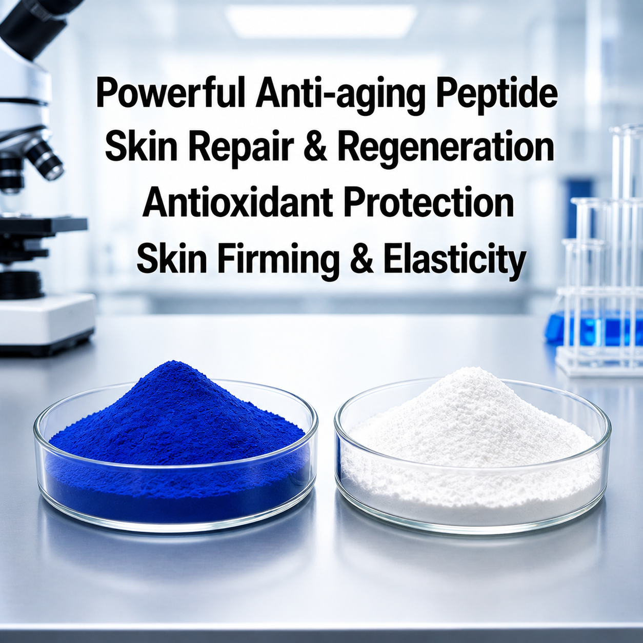 99%+ GHK-Cu Peptide 50mg/100mg AHKCU GHKCU Skin Repair Lyophilized Powder CAS 89030-95-5 Retail GHK-Cu Copper Peptide