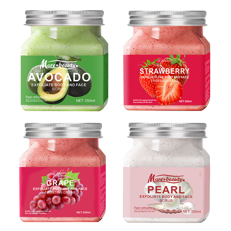 Customizable Aloe Vera &amp; Strawberry Body Facial Scrub Natural Chemical-Free Cream For Skin Cleansing With Customized Logo Color