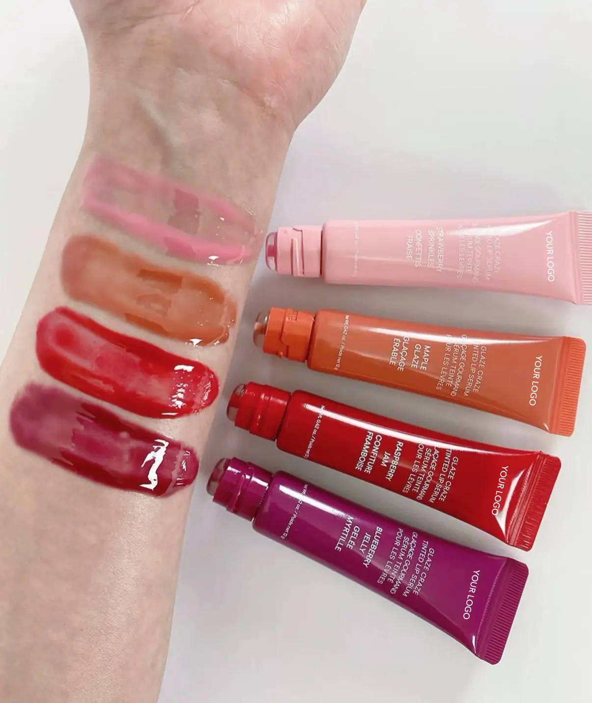 Wholesale Private Label Hydrating Lip Balm Squeeze Tube Packaging Vegan Lipgloss Wholesale Bulk Peptide Lip Tints Lip Balm