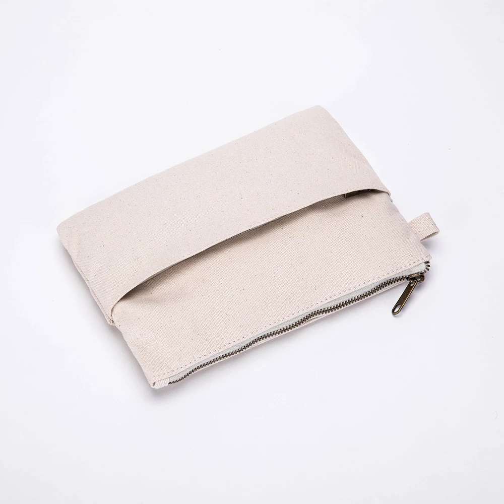 Recycled Women's Clutch Cotton Canvas Storage Cosmetic Pouch Makeup Bag