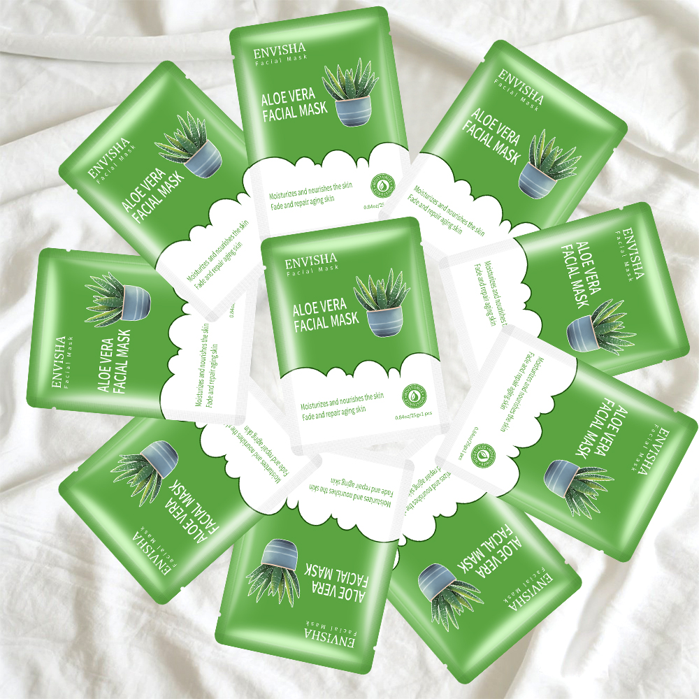 Private Label Natural Plant Beauty Skincare Masks Glycerin Repair Skin Damage Moisturizing Aloe Vera Face Whitening Sheet Mask