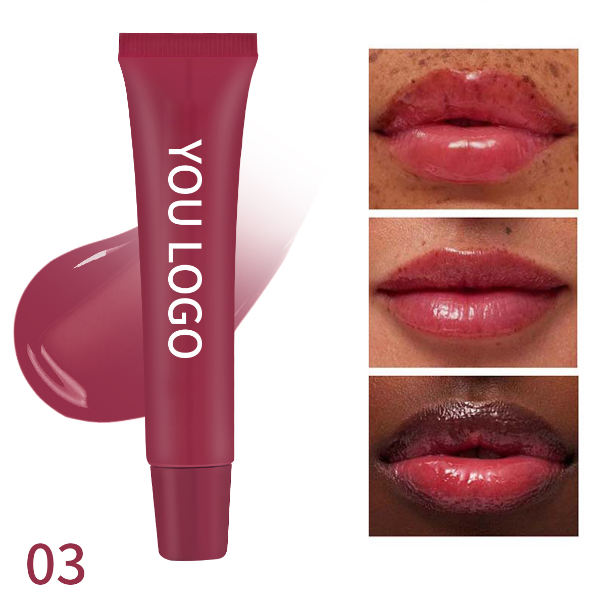 Customized Logo Vegan Lip Oil Long-Lasting Moisturizing Lip Balm SPF Fruit Flavor Private Label Lip Gloss Liquid Squeeze Tubes