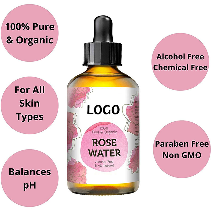 Private Label Natural Organic Rose Water Toner Face Spray Skin Care Vegan Skincare Hydrating Facial Mist for Face