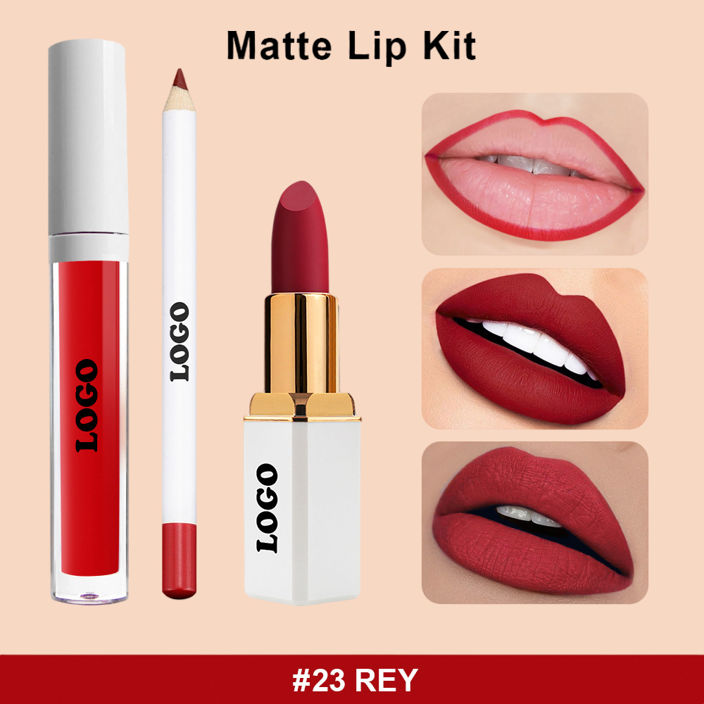 OEM/ODM Customizable Lip Kit-Private Label Lip Cosmetics Long Lasting Matte Glossy Liquid Lip Liner Lipstick Herbal Mineral