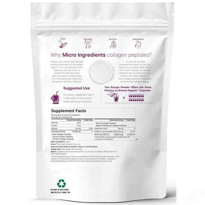 Supple Skin Formula. Collagen Hydrolysate with Hyaluronic Acid for Deep Hydration and Plumping Effect