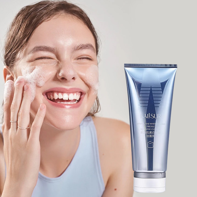 Factory OEM Amino Acid Brightening Liquid Anti Acne Foam Facial Cleanser Smoothing Face Skin Care Face Wash for Women and Men