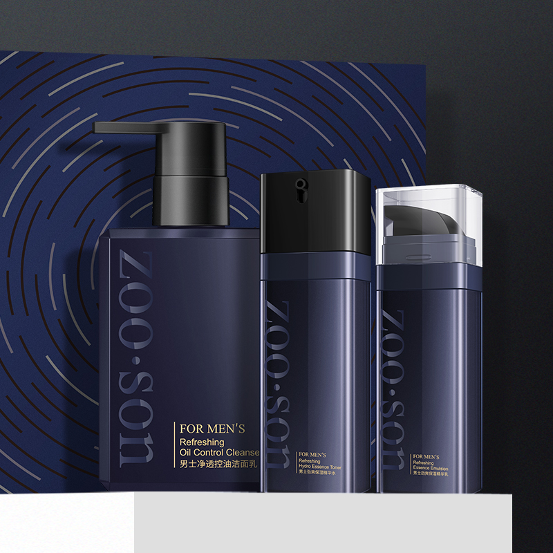 SOOSON Mens Skincare Products Moisturizing Oil Control Cleanser Toner Facial Lotion Face Skin Care Set for Men Manufacturers