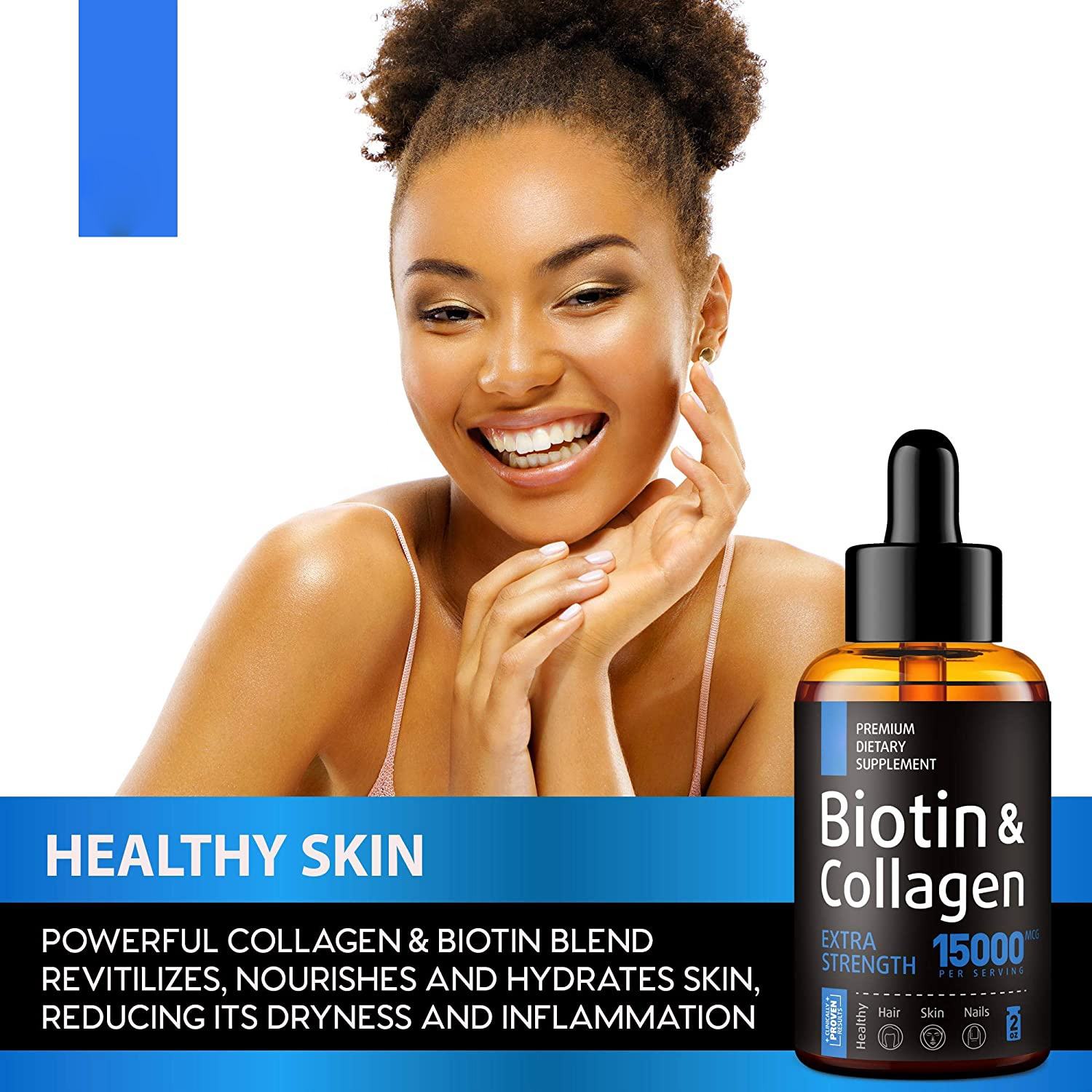 Customized Biotin Collagen Drops Hair Growth Oil Beauty Products Natural Skin Brightening Healthy Hair Strong Nails Adult
