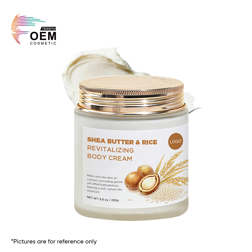 Custom Skincare Formulation &amp; Manufacturing Moisturizing Rejuvenation Shea Butter &amp; Rice Revitalizing Body Cream
