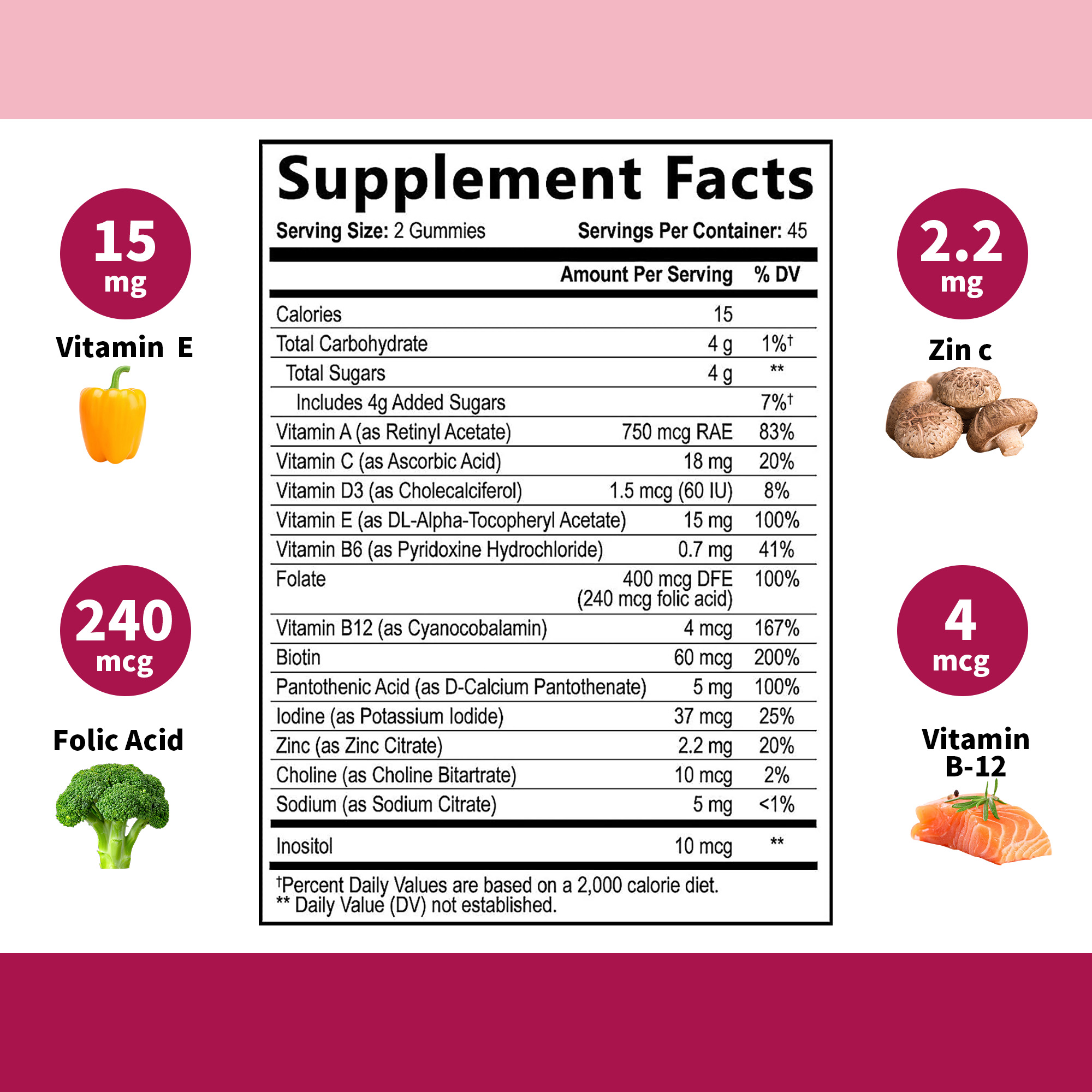 Factory Supply Sugar Free Strong Nails Halal Multivitamin Gummies for Adults 90 Gummies Natural Strawberry Flavor