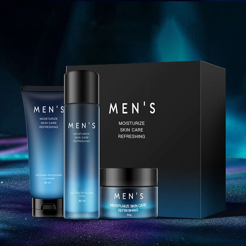 MLB Private Label Natural Whitening Moisturizing Cleansing Facial Skin Care Kit Set Products for Men