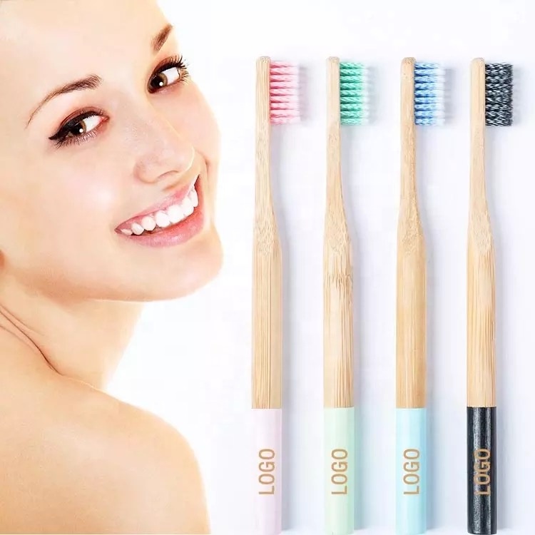 100% Eco-friendly Bamboo Wooden Private Label Orthodontic Toothbrush Set Wood BPA Free Soft Bristle Charcoal Adult Toothbrush