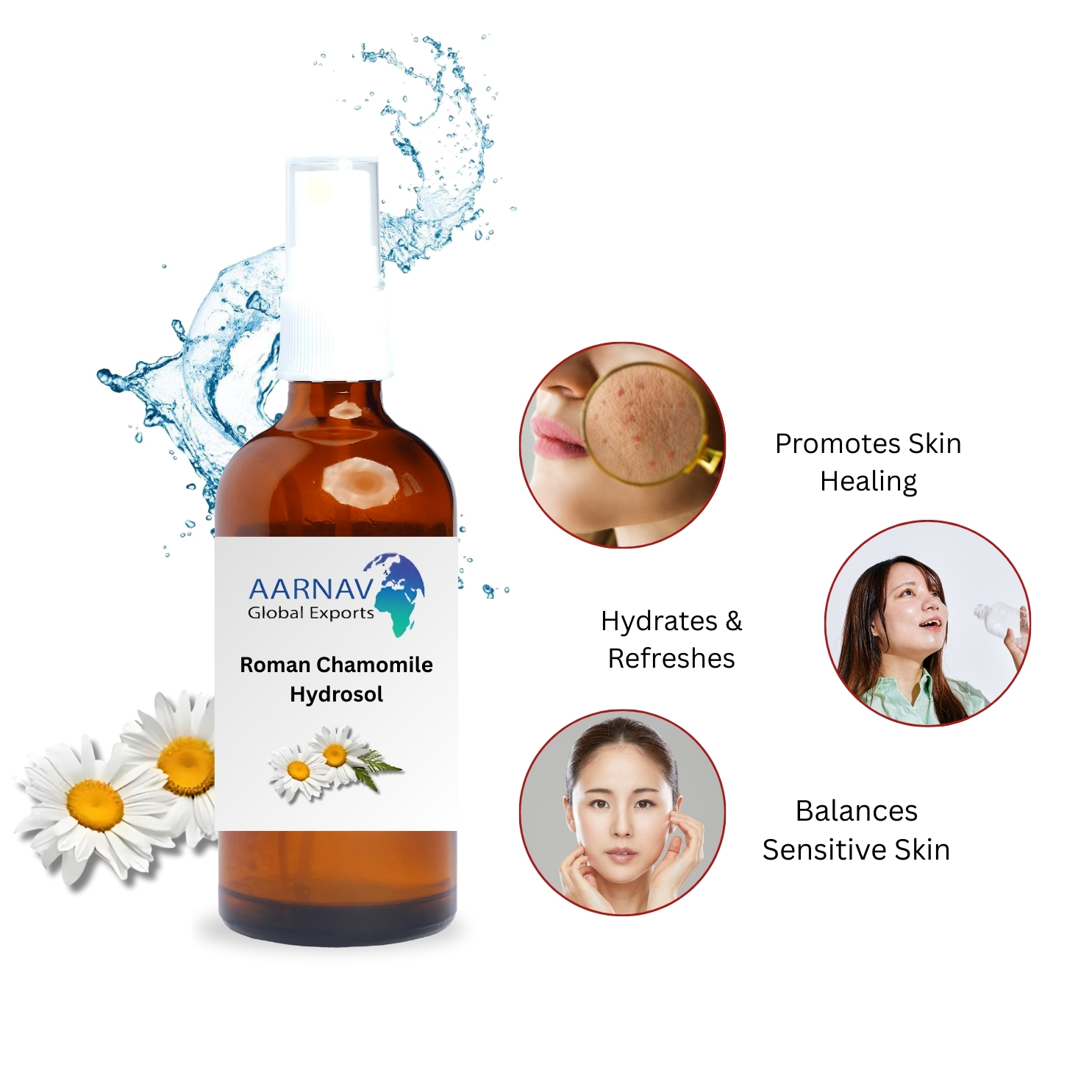 100% Pure Organic Roman Chamomile Liquid Hydrosol (Flowers) | Bulk Wholesaler | Best Price | Direct From Hungarian Manufacturer