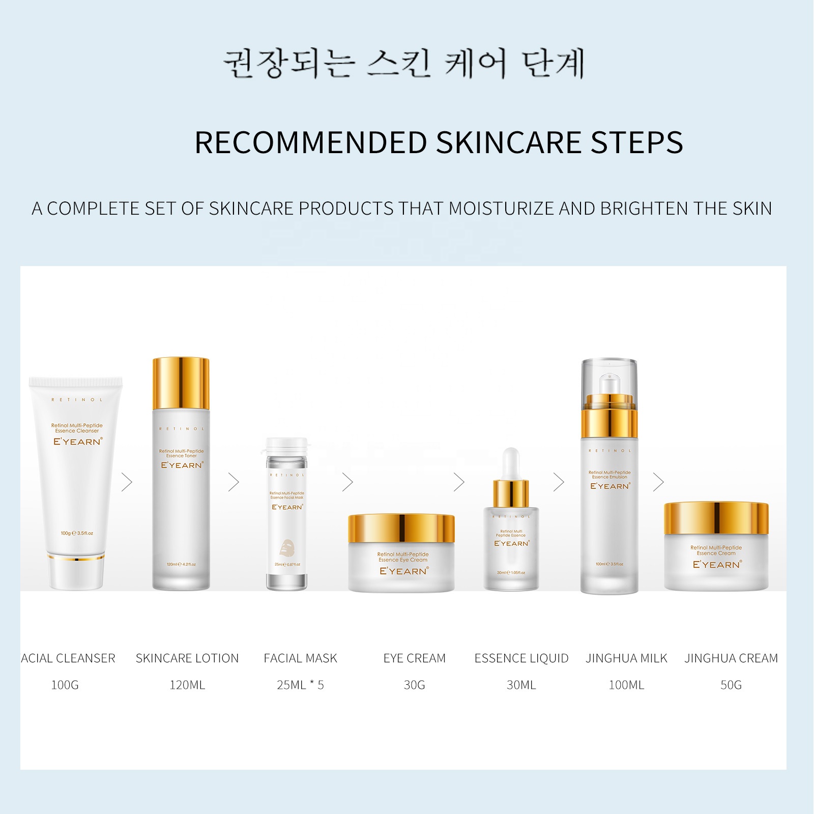 AESTHTANY Retinol Multi Peptides Korean Skin Care 11-Pieces Anti-Aging Hydration Luxury Face Care System Premium Beauty Skincare