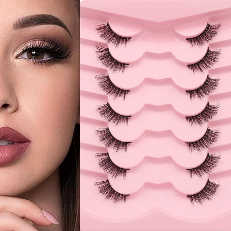 ترويج بالجملة رخيص رموش طبيعية فاخرة رموش صناعية رموش مقلدة من الفرو 5D مظهر عين قطة طبيعي للأطفال