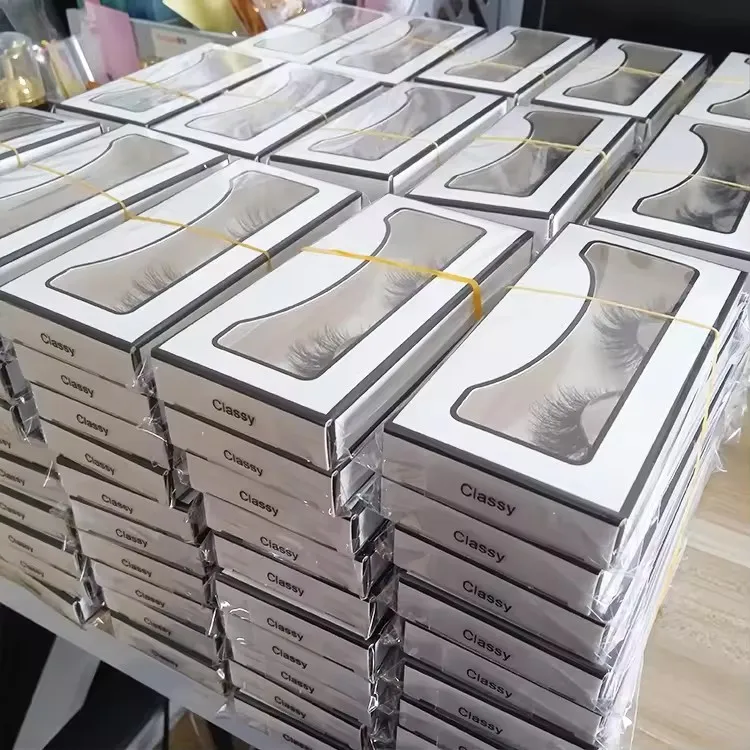 رموش صناعية سميكة من مزيج المنك بتقنية دد كيرل الروسية للحجم 3D للتجارة عبر الحدود