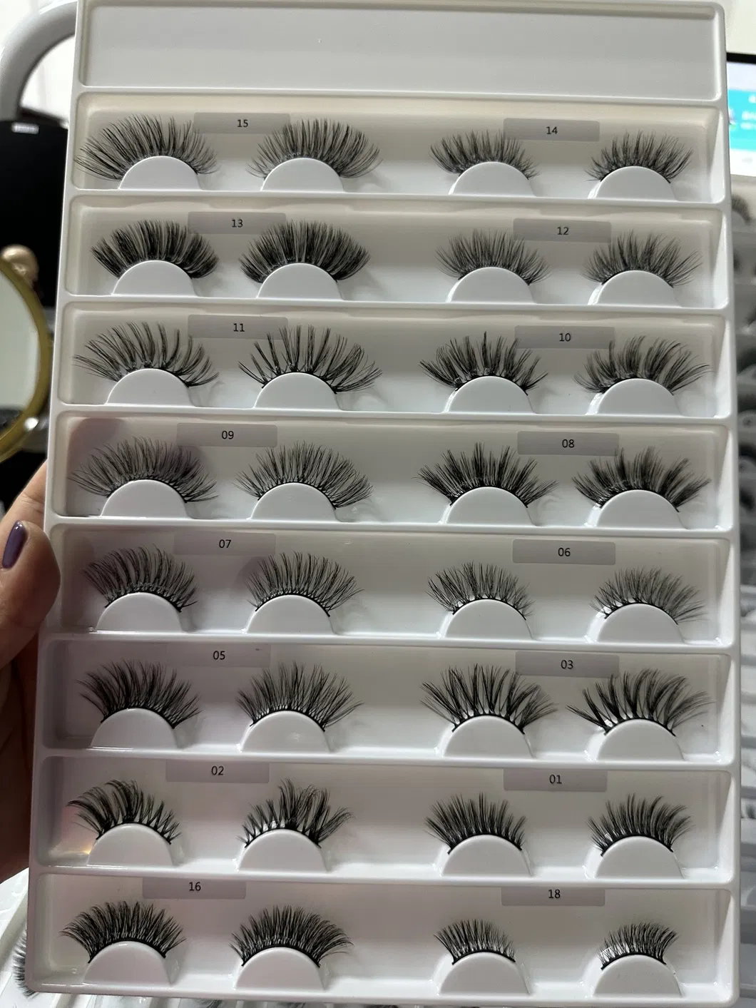 رموش خاصة ناعمة ورقيقة علبة رموش حجم 15mm 25mm