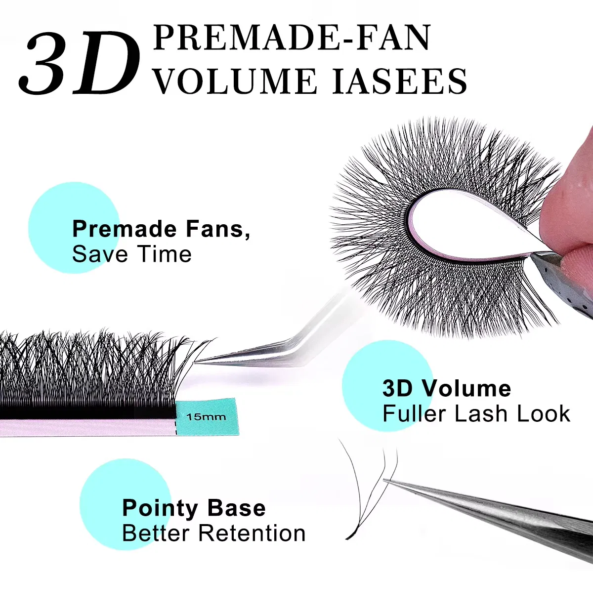 شكل حجم تمديد الرموش الفردية رموش مزيفة مع لَاش 3D 5D 6D الرموش
