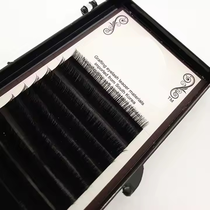 تمديدات الرموش الفردية المهنية بأسلوب طبيعي وطويل متاحة بسمك 0.07mm و 0.15mm