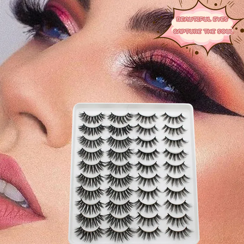 8 أزواج من رموش طبيعية سميكة مزيفة