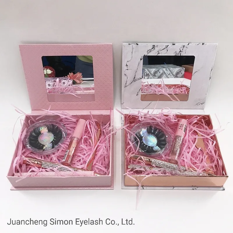 الجملة الأصلية 18mm 20mm 25mm 3D 5D رموش من الفرو المنك الحقيقي مع صندوق مخصص
