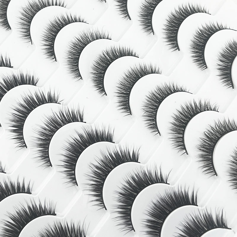 رموش طبيعية، رموش قصيرة، رموش وهمية من الفرو الصناعي، 20pairs من شرائط عيون قطة طبيعية المظهر وذات مظهر رقيق للرموش الصناعية الصغيرة