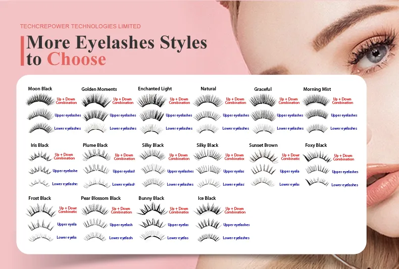 2026 أحدث رموش صناعية مغناطيسية ناعمة بدون لاصق ذات مظهر طبيعي قابلة لإعادة الاستخدام مع مجموعة تطبيق الرموش
