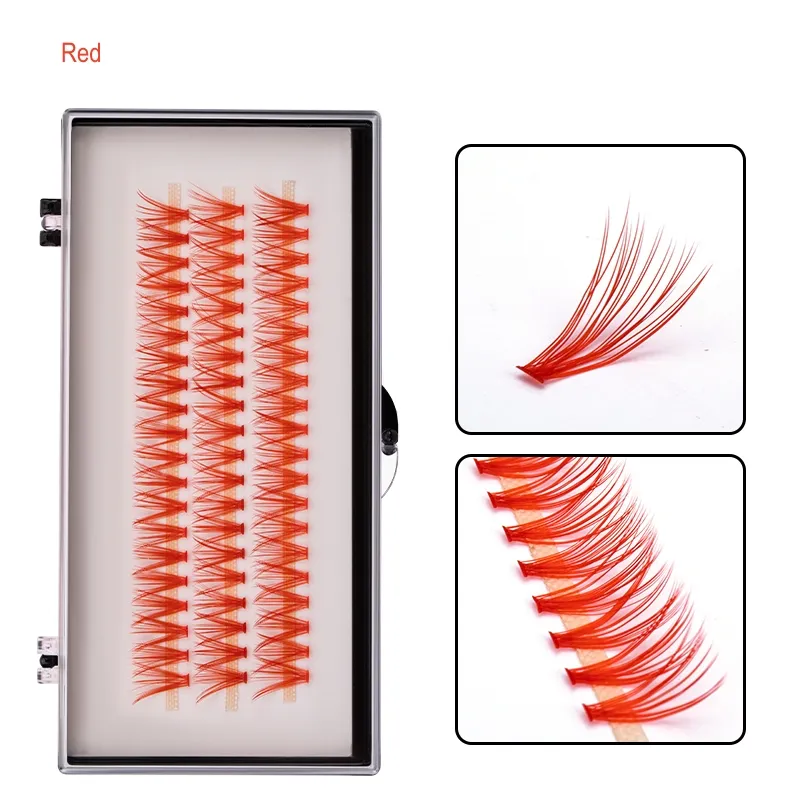 20PCS رموش ملونة فردية رموش مزيفة على شكل C