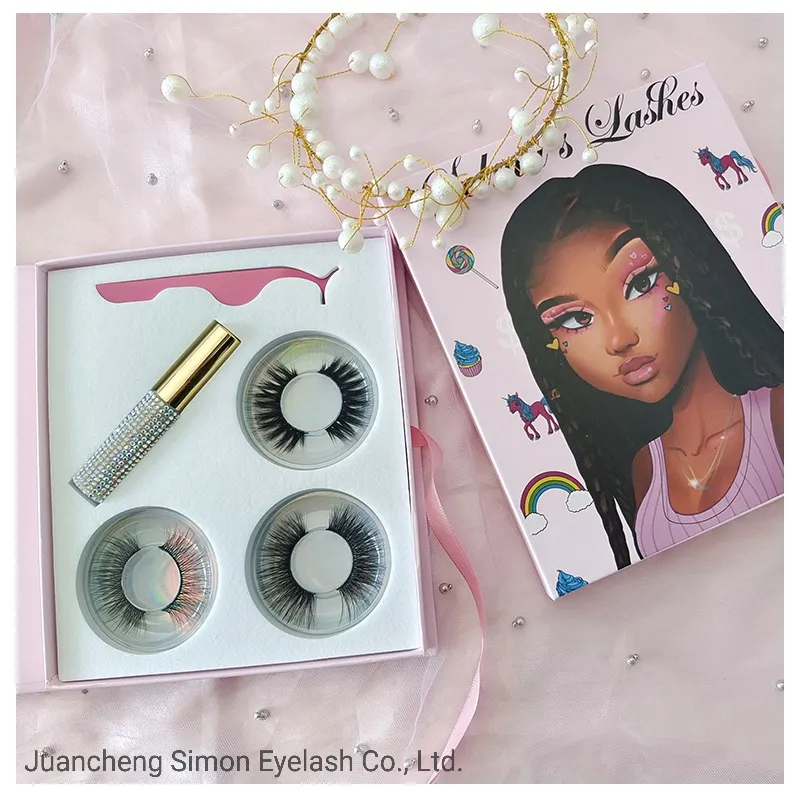 الجملة الأصلية 18mm 20mm 25mm 3D 5D رموش من الفرو المنك الحقيقي مع صندوق مخصص