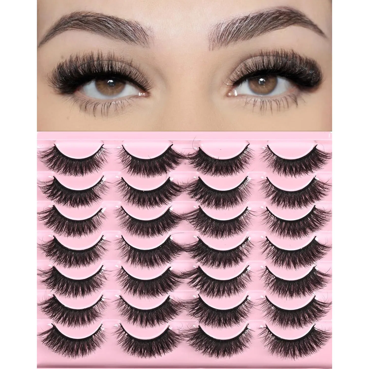 مجموعة رموش صناعية من Beautichen 20 - رموش فوكس مينيك طبيعية وكثيفة، أنماط رقيقة ومجعدة لمكياج يومي، حفلات، زفاف ومظهر مسرحي