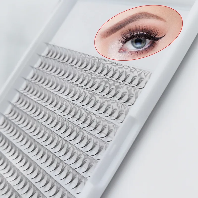 4D 5D رموش فاند روسية بحجم C D Curl 0 07 0 10 رموش مزيفة ملصوقة حرارياً بفاندات مسبقة الصنع