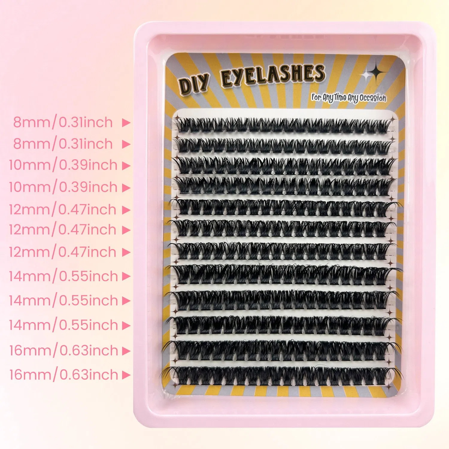Wholesale Single Cluster 30-100p وعاء كبير مدعوم بالحرارة رموش مزيفة مقسمة