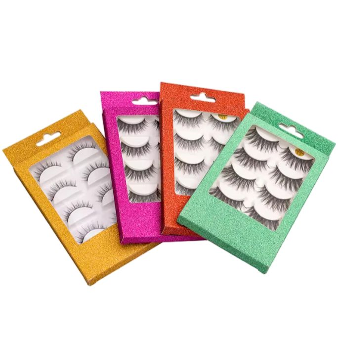 رموش مقلدة من الفرو خفيفة الوزن طبيعية رموش مكياج مصنوعة يدويًا رموش كثيفة 3D زوج 5 من الرموش الصناعية