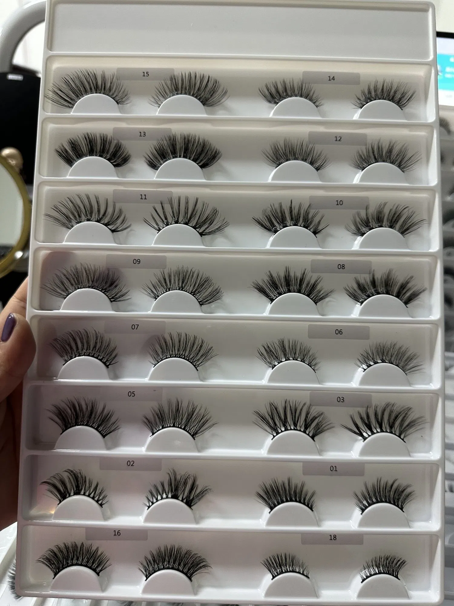 رموش خاصة ناعمة ورقيقة علبة رموش حجم 15mm 25mm