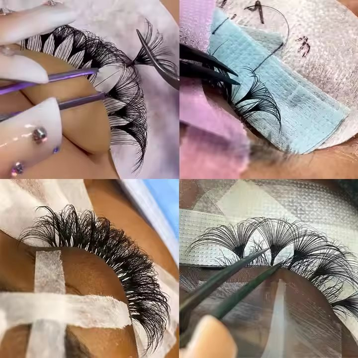 صينية رموش سوداء غير لامعة لعيد الحب، صندوق رموش فردية بتصميم خاص، رموش كشمير مخصصة، تمديد رموش حجم مخصص