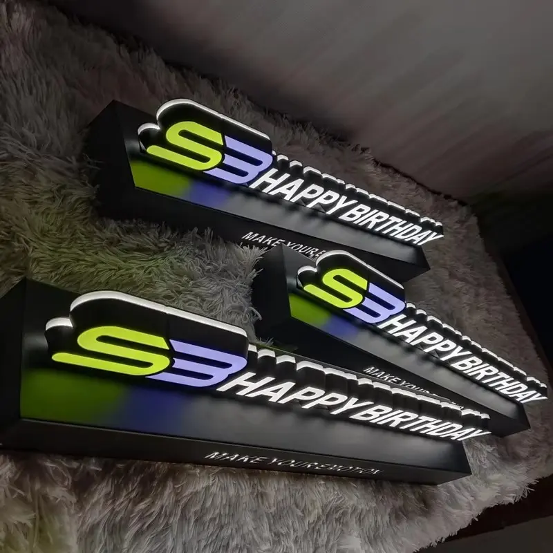 Custom factory luminous sign Table Top LED Sign brand logo signage