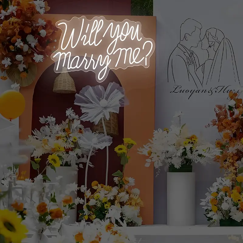 LED neon signs as wedding decoration