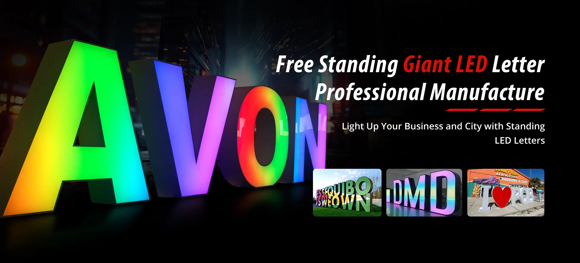 Custom channel letter signs and illuminated advertising displays produced by Kexian Signage