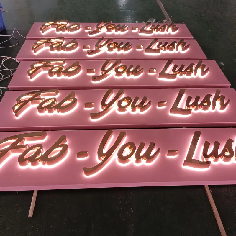 Production process of backlit characters sign