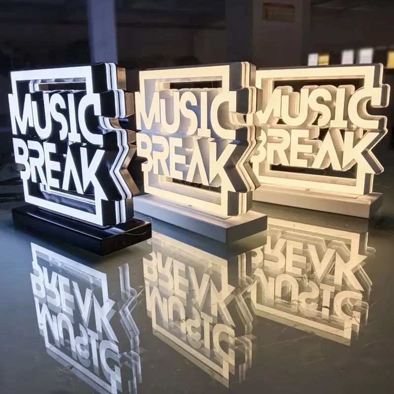 Custom factory luminous sign Table Top LED Sign brand logo signage