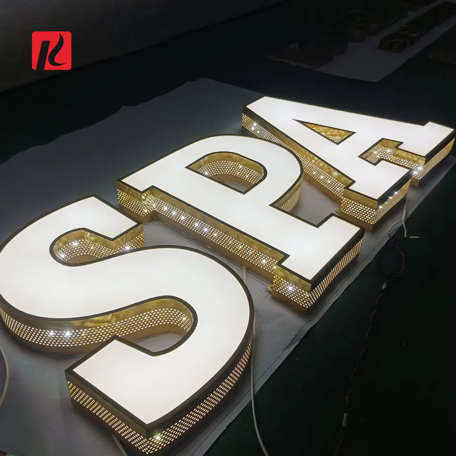 Custom LED sign Stainless steel Side illuminated frontlit store signage