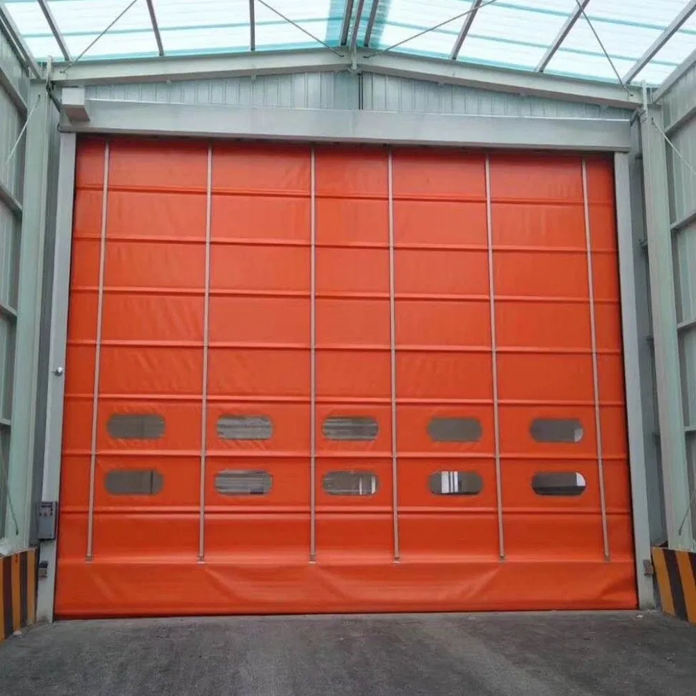 PVC Stacking Folding Type Rapid Roller Rolling Electric Shutter Fabric High Speed Flexible Spiral Cold Storage Entry Gate / Door