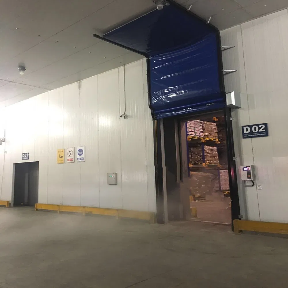 Industrial Automatic PVC Fabric Thermal Insulated Freezer Room High Speed Fast Acting Overhead Rapid Rise Performance Roll up Door for Cold Storage Warehouse