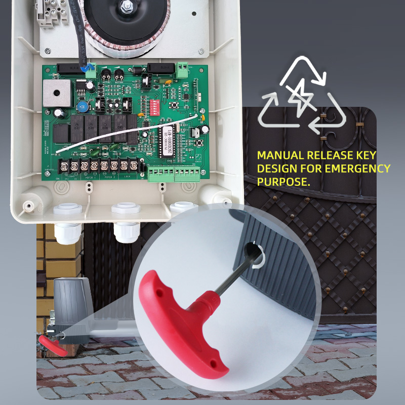 300kg DC 54cm Piston Stroke Swing Gate Operator Single Button Remote Contol Mode Automatic Gate Opener Double Swing Door Operator