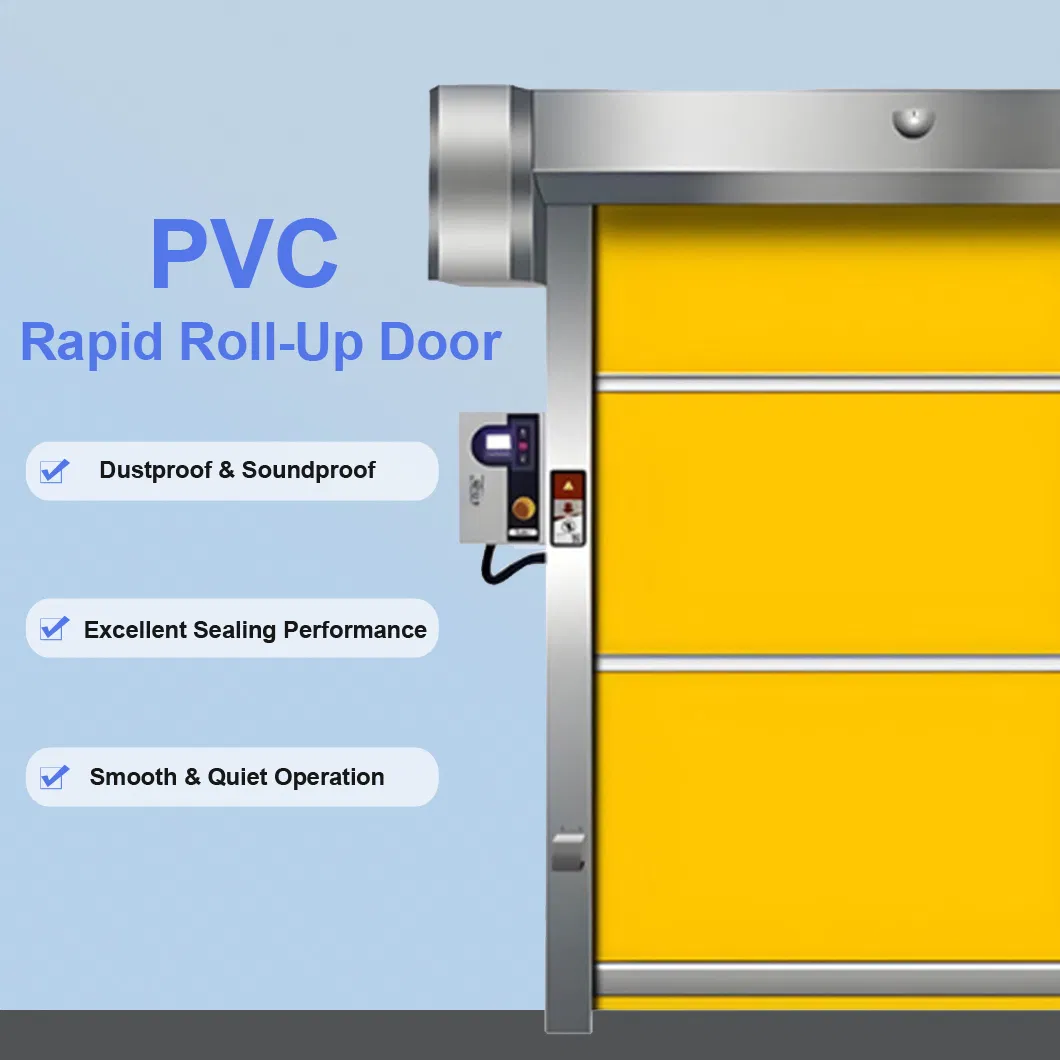 Automatic Industrial Fast Rolling Door Windproof PVC Rapid Roll Door with Sliding Open Style Explosion-Proof