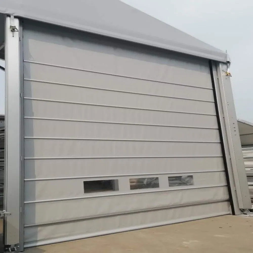 PVC Stacking Folding Type Rapid Roller Rolling Electric Shutter Fabric High Speed Flexible Spiral Cold Storage Entry Gate / Door