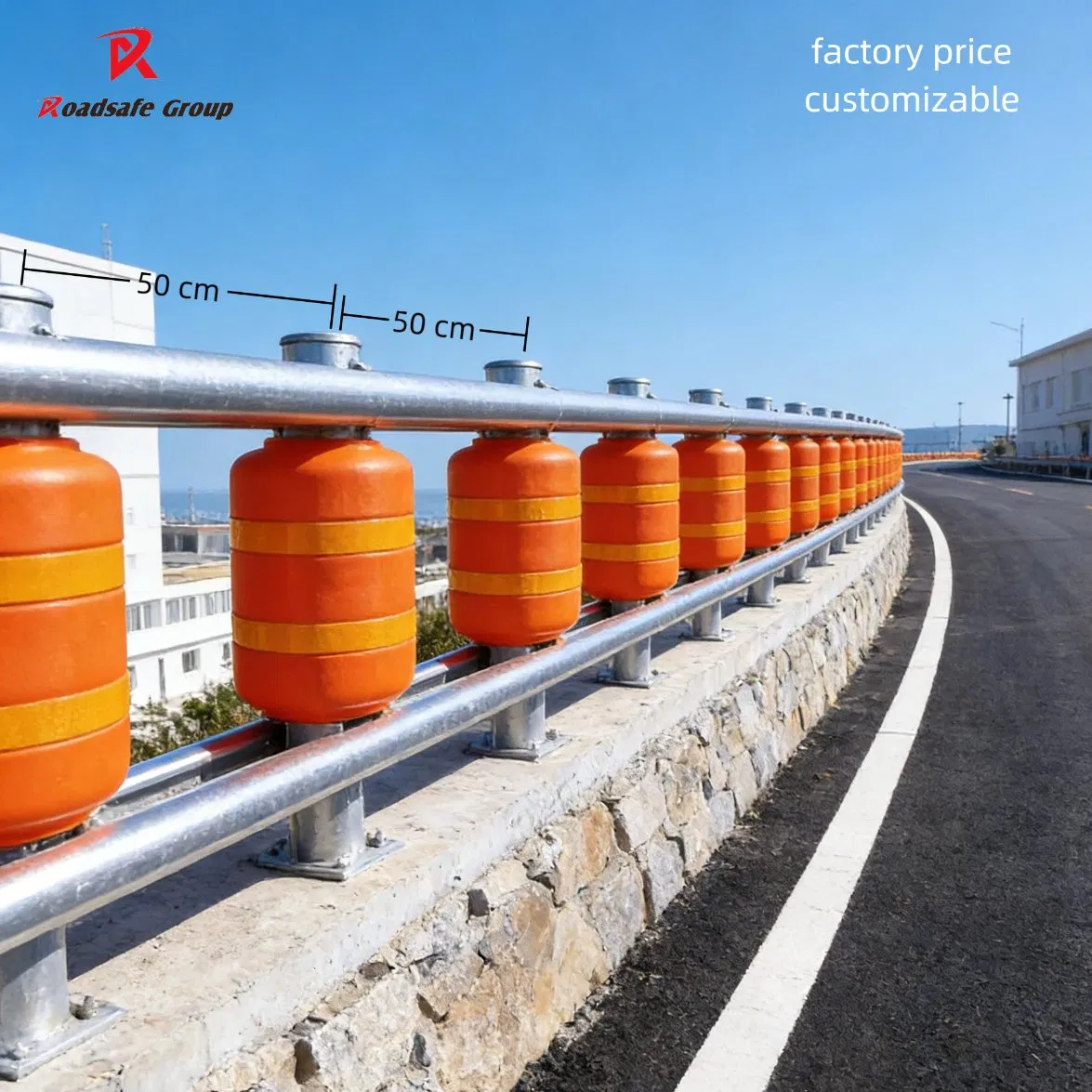 Highway Anti-Collision Sefety Rolling Rotating Energy-Absorbing Roller Guardrail
