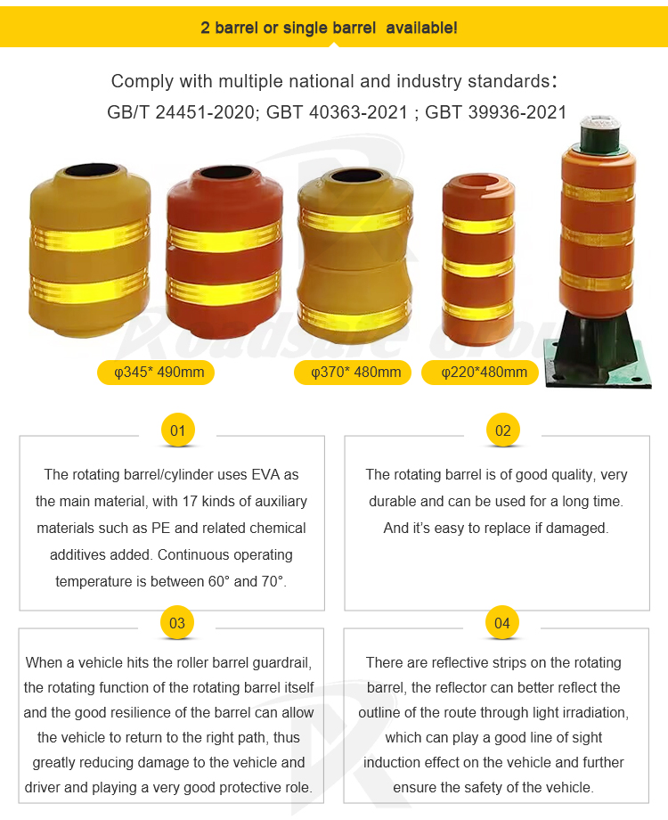 Highway EVA Anti-Collision Crash Bucket Safety Rolling Barrier Guardrail